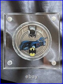 2021 Niue Batman 1997 Batmobile Colored Antiqued 1 oz Silver Coin