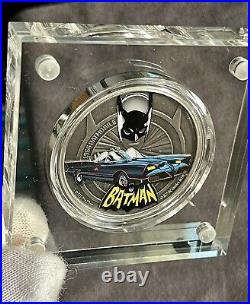 2021 Niue Batman Batmobile Collection 1966 Colored Antiqued 1 oz Silver Coin