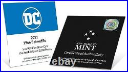 2021 Niue DC Comics Batman Batmobile 1966 1 oz. 999 Silver Coin 1st in Series