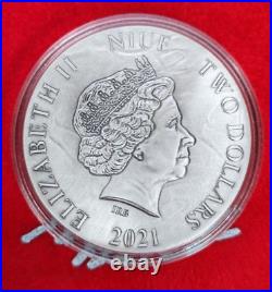 2021 Niue Dark Beauties Euryale Antiqued 50 gram 999 Silver Coin -Mintage 250
