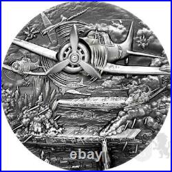 2021 Niue Sea Battles The Battle of Midway 2oz Silver Antiqued Coin