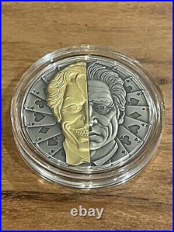 2021 Niue Two Face Mask Antiqued Gilded 2 oz. 999 Silver Coin Lithuanian Mint