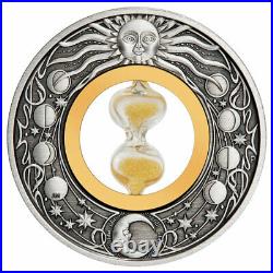2021 P Australia Hourglass Inset 2 oz Silver Antiqued $2 Coin GEM BU