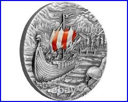 2021 Palau Rites of Passage & Afterlife The Vikings 2oz Silver Antique Coin