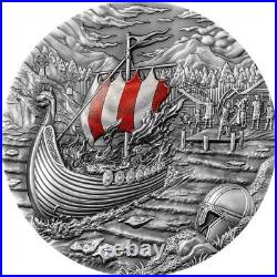 2021 Palau Rites of Passage and Afterlife Vikings 2oz Silver Antique Coin