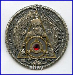 2021 Philosopher's Stone Nicolas Flamel 2 Oz Silver Antiqued $2 Coin Niue JP330