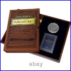 2021 Purgatorio Dante's Divine Comedy 5 oz Antiqued Silver Coin 5000 Francs CFA