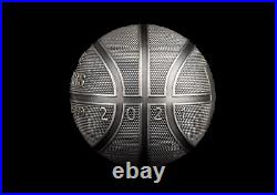 2021 Samoa $5 Spherical Antiqued Basketball 1 oz. 999 Silver Coin 999 Made