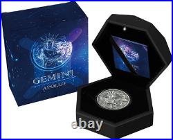 2021 Samoa Apollo VS Gemini 5 Dollars Coin Antique Finish with Crystal inlay