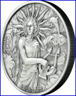 2021 Samoa Apollo VS Gemini 5 Dollars Coin Antique Finish with Crystal inlay