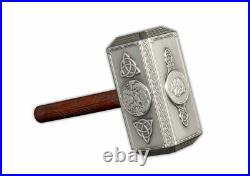 2021 Solomon Islands Thor's Hammer 500 g Silver Antiqued $10 Coin GEM BU in Box