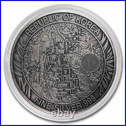 2021 South Korea Tiger 10oz Silver Antiqued Coin