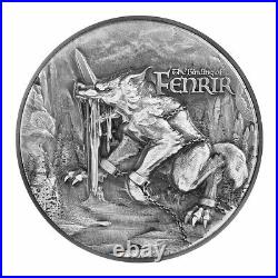 2021 The Binding of Fenrir 2 oz Silver Antique Coin Republic of Chad High Relief