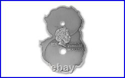 2021 Tokelau $15 3-oz Silver Figure 8 Dragon & Phoenix Antiqued High Relief Coin
