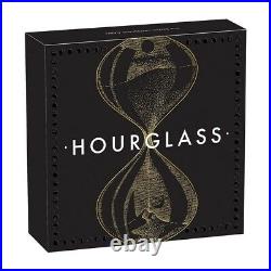 2021 Tuvalu 2 oz Antiqued Silver Hourglass Coin. 9999 Fine (withBox & COA)