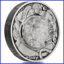 2021 Tuvalu 2 oz Antiqued Silver Tears of the Moon Coin. 9999 Fine (withBox & COA)