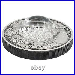 2021 Tuvalu 2 oz Antiqued Silver Tears of the Moon Coin. 9999 Fine (withBox & COA)
