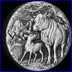 2021 Year of the Ox 2oz. 9999 SILVER $2 First Lunar ANTIQUED COIN