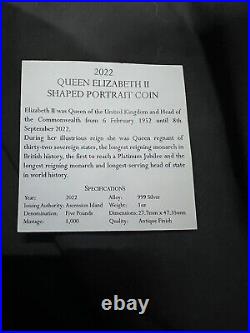 2022 1 Oz Silver. 999 Queen Elizabeth II Bust SOLD OUT 1 Of 1000 Mintage Rare