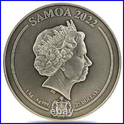 2022 1 kilo Silver Lincoln Memorial Multiple layer High Relief Coin Samoa. 999