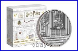 2022 1 oz Antique Niue Silver Hogwarts Dumbledore's Office Coin Box + CoA