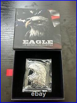 2022 1 oz Silver American Eagle Shaped High Relief Coin. 999 Fine (withBox) /2500