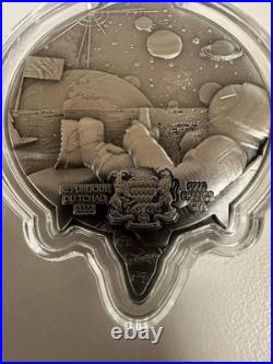 2022 1 oz Silver BITCOIN ROCKET Coin Antiqued High Relief. 999 Fine 5000 Mintage