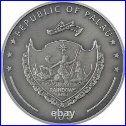 2022 $10 Palau 120th Anniv. TRIP TO THE MOON Antique Finish 2 Oz Silver Coin