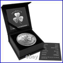 2022 1oz Niue Shamrock Antique Finish Silver Coin