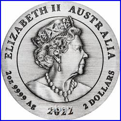 2022 2 oz Antique Australian Silver Lunar Tiger Coin