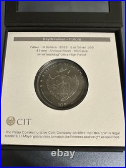 2022 2 oz Antique Colorized Palau Silver Future Coin (Ultra High Relief) 2022 2 oz Antique Colorized Palau Silver Future Coin (Ultra High Relief)