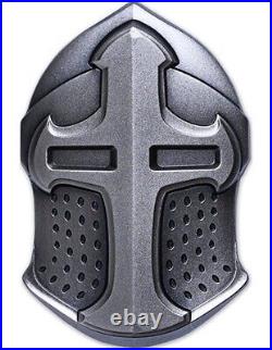 2022 2 oz Antique Fiji Silver Ancient Warriors Crusaders Knight Helmet