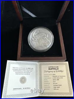 2022 2oz. 999 Silver Cameroon African Buffalo Expressions of Wildlife-500 Minted