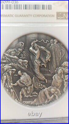 2022 2oz Niue MS67 Cleansing the Temple antiqued. 999 silver Made By Scottsdale
