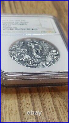 2022 2oz Niue MS67 Cleansing the Temple antiqued. 999 silver Made By Scottsdale