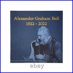 2022 3 oz Silver Alexander Graham Bell Telephone Shaped Coin Barbados. 999 Fine