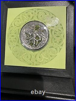 2022 $5 Niue Horned God CERNUNNOS Antique Finish 2 Oz Silver Coin COA