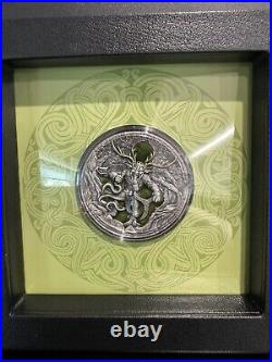 2022 $5 Niue Horned God CERNUNNOS Antique Finish 2 Oz Silver Coin COA