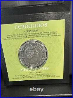 2022 $5 Niue Horned God CERNUNNOS Antique Finish 2 Oz Silver Coin COA