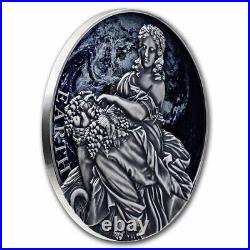 2022 Cameroon 2 oz Antique Silver Planets and Gods Earth SKU#255667