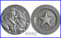 2022 Cameroon 2 oz Silver Antique Abduction of Europa Celestial Beauty COA # 16