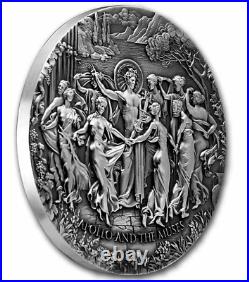 2022 Cameroon Apollo and The Muses Celestial Beauty 5 oz Antique finish Coin
