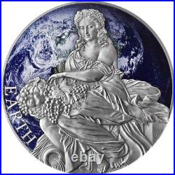 2022 Cameroon Earth Planets and Gods 2oz Silver Antiqued Coin