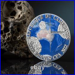 2022 Cameroon Meteorite Tenham 50g Silver Antiqued Coin with Mintage of 777