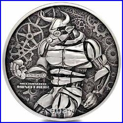 2022 Chad 2 oz Silver Mechanized Minotaur Coin NGC MS 70 ER One of First 100