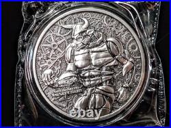 2022 Chad. 999 2 oz Silver Mechanized Minotaur Antiqued High Relief Coin withbox