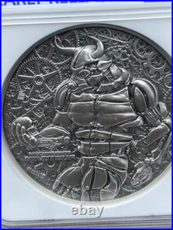 2022 Chad Mechanized Minotaur 2oz SILVER Coin Antiqued High Relief NGC MS70 #62