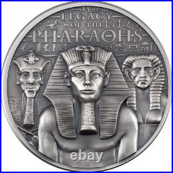 2022 Cook Island Legacy of the Pharaohs 3oz Silver Antique Finish Coin