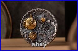 2022 Cook Island Steampunk Nautilus 3oz Silver Antiqued Coin UHR Mintage Of 888