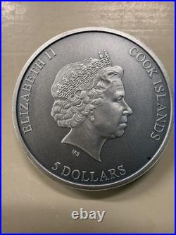 2022 Cook Islands 1 oz Secret Heart Silver Coin Antiqued. 999 Fine OGP Cool Coin